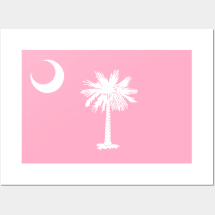 Flag of South Carolina - Pink Posters and Art
